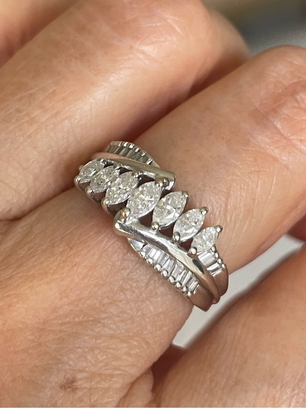 14k Natural Marquise Diamond Ring